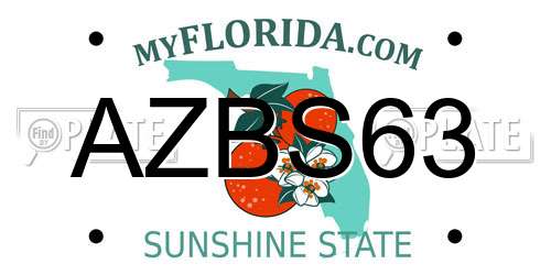 AZBS63 Florida License Plate