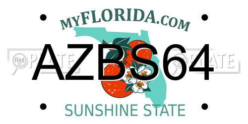 AZBS64 Florida License Plate