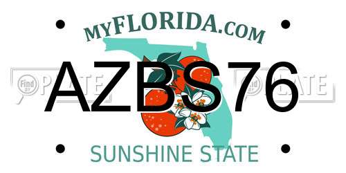 AZBS76 Florida License Plate