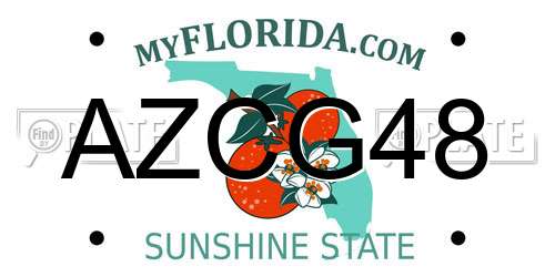 AZCG48 Florida License Plate