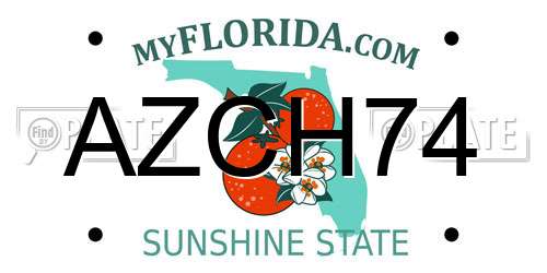 AZCH74 Florida License Plate