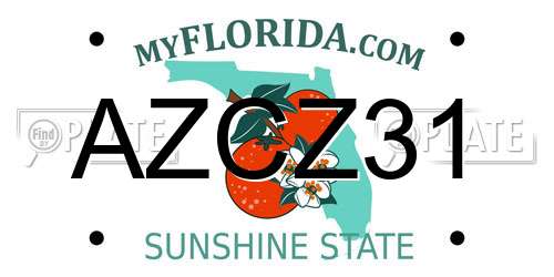 AZCZ31 Florida License Plate