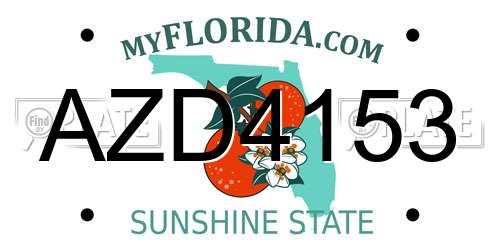 AZD4153 Florida License Plate