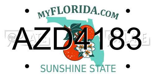 AZD4183 Florida License Plate