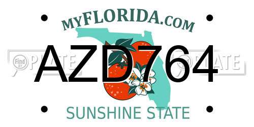 AZD764 Florida License Plate