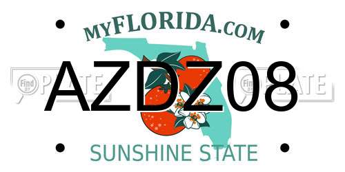 AZDZ08 Florida License Plate