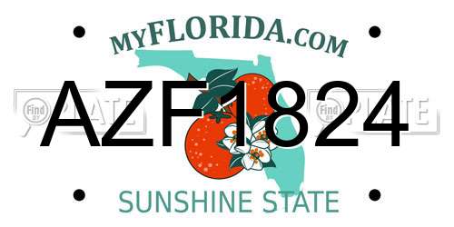 AZF1824 Florida License Plate