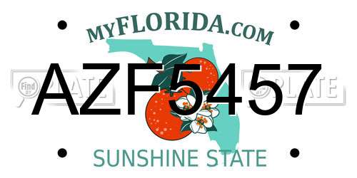 AZF5457 Florida License Plate