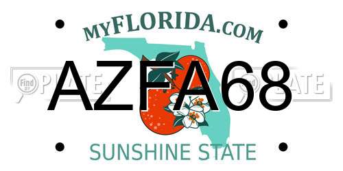 AZFA68 Florida License Plate