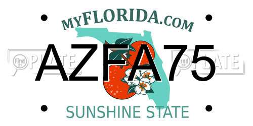 AZFA75 Florida License Plate