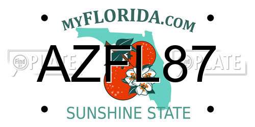 AZFL87 Florida License Plate