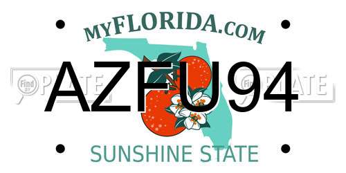 AZFU94 Florida License Plate