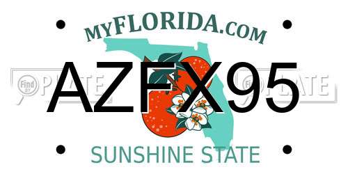 AZFX95 Florida License Plate