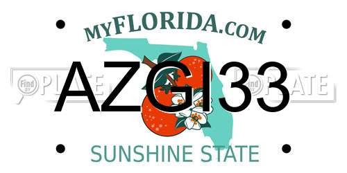 AZGI33 Florida License Plate