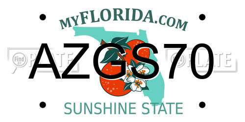 AZGS70 Florida License Plate