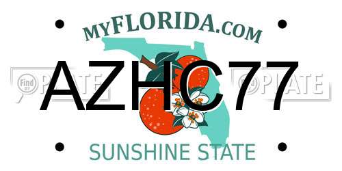 AZHC77 Florida License Plate