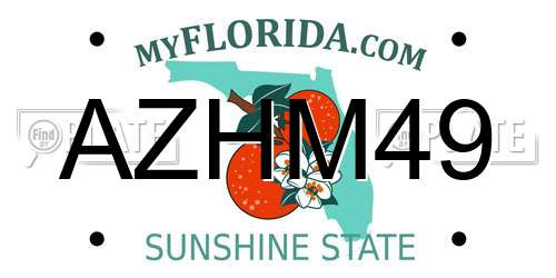 AZHM49 Florida License Plate