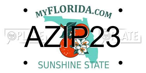 AZIP23 Florida License Plate