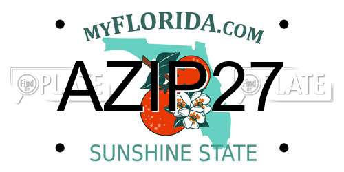 AZIP27 Florida License Plate