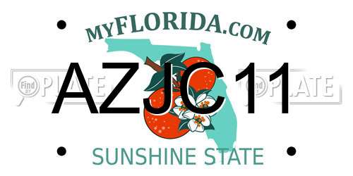AZJC11 Florida License Plate