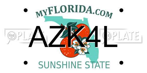 AZK4L Florida License Plate