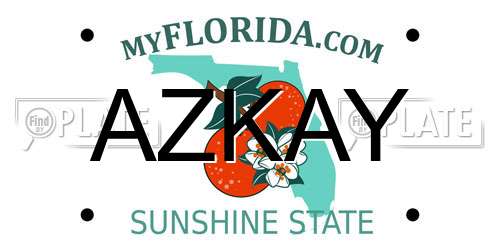 AZKAY Florida License Plate