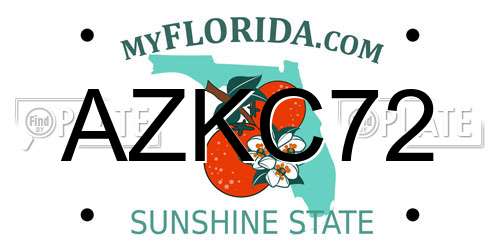 AZKC72 Florida License Plate