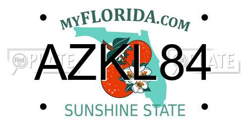 AZKL84 Florida License Plate