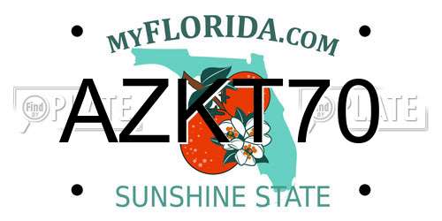 AZKT70 Florida License Plate