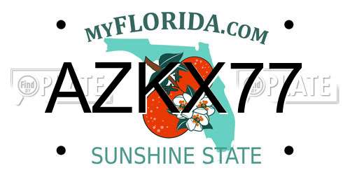 AZKX77 Florida License Plate
