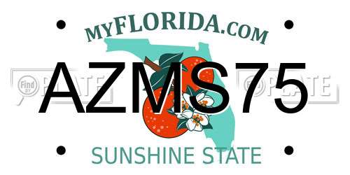 AZMS75 Florida License Plate