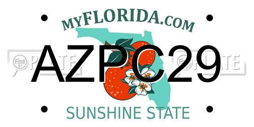 AZPC29 Florida License Plate