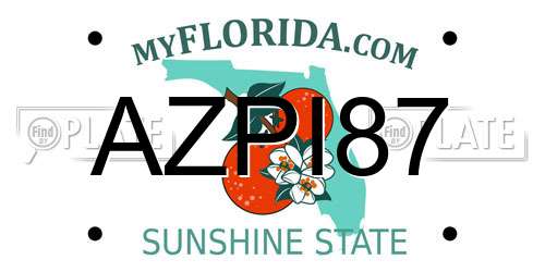 AZPI87 Florida License Plate