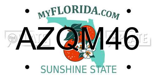 AZQM46 Florida License Plate