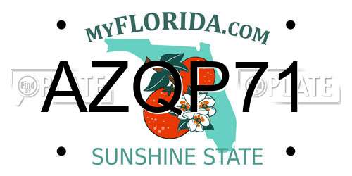 AZQP71 Florida License Plate