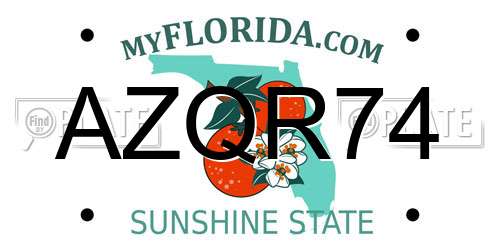 AZQR74 Florida License Plate