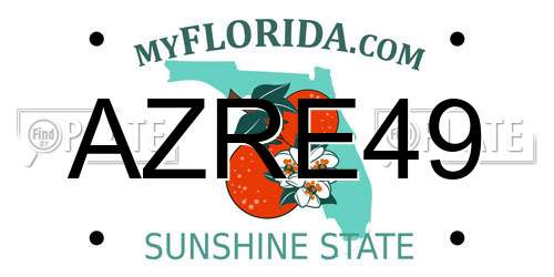 AZRE49 Florida License Plate