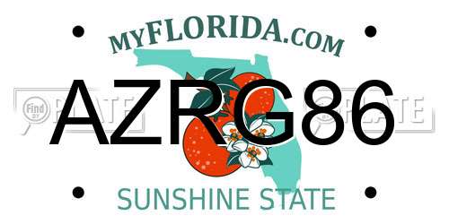 AZRG86 Florida License Plate