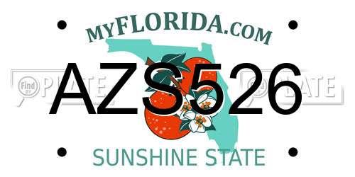 AZS526 Florida License Plate