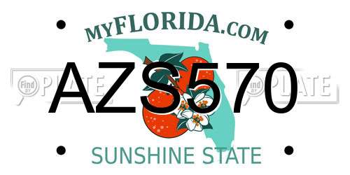 AZS570 Florida License Plate