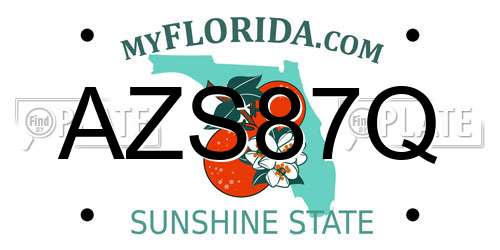 AZS87Q Florida License Plate