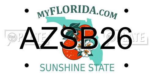 AZSB26 Florida License Plate
