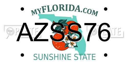 AZSS76 Florida License Plate