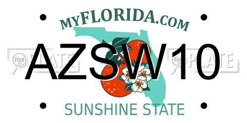AZSW10 Florida License Plate