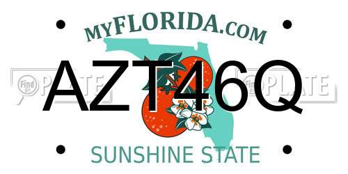 AZT46Q Florida License Plate