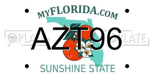AZT96 Florida License Plate