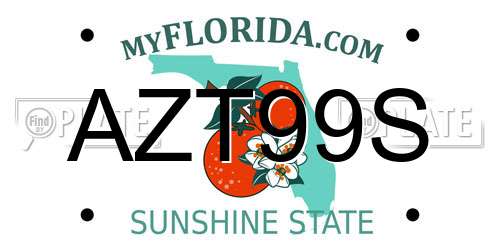AZT99S Florida License Plate
