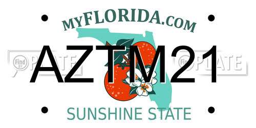 AZTM21 Florida License Plate