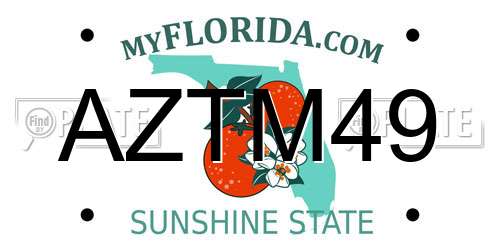 AZTM49 Florida License Plate