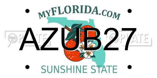 AZUB27 Florida License Plate